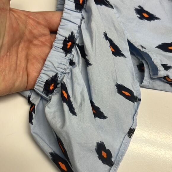 J. Crew Light Blue Cotton Abstract Design Fluttered Sleeve Sundress- Small - Picture 14 of 14